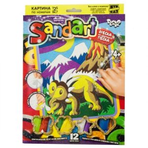 Фреска з кольорового піску "Sandart" Тріцератопс SA-01-07
