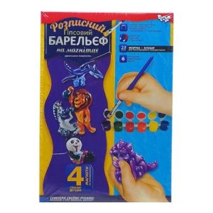 Набір для творчості, розписний гіпсовий барельєф на магнітах, "Тварини", РДБ-02-03
