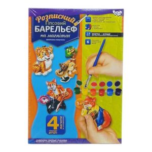 Набір для творчості, розписний гіпсовий барельєф на магнітах, "Казкові персонажі", РДБ-02-08
