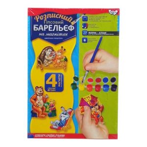 Набір для творчості, розписний гіпсовий барельєф на магнітах, "Казкові персонажі", РДБ-02-10