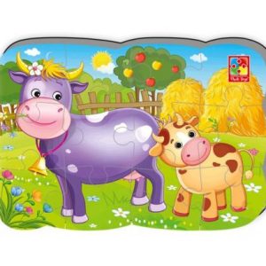 Магнітні пазли "Корова і теля", 12 деталей (укр)