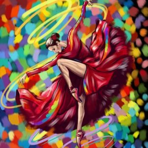 Картина за номерами "Яскравий танець" укр