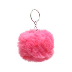 Брелок "Хутряна кулька пухнастик", кораловий