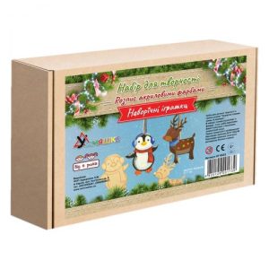 Набір для розпису акриловими фарбами "Новорічні іграшки. Олень і пінгвін"