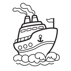 Розпис по полотну "Пароплав"