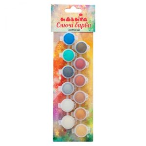 Акрилові фарби "Сяйво: Металік", 12 шт