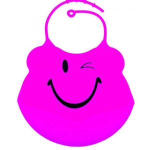 Слинявчик силіконовий з кишенею (рожевий)