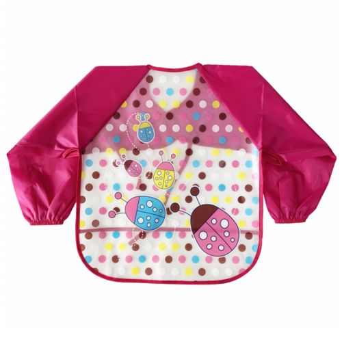 Слинявчик з рукавами, малиновий