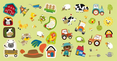 Книга "Розмальовки, аплікації, завдання. Ферма"