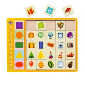 Дерев'яна гра "Асоціації", геометричні фігури