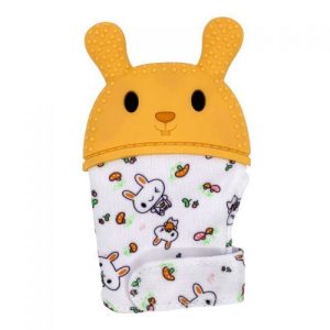 Прорізувач-рукавичка "Зайка", жовтий