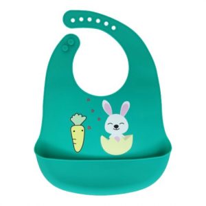 Слинявчик силіконовий "Зайка", зелений