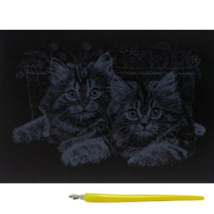 Гравюра "Silver Metallic: Кошенята" (А5) Економ