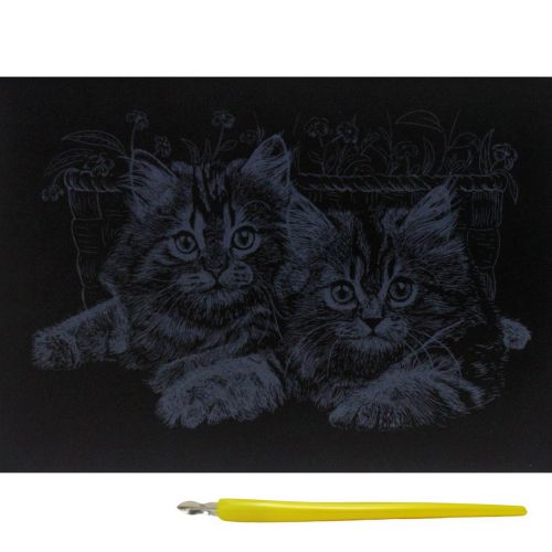 Гравюра "Silver Metallic: Кошенята" (А5) Економ