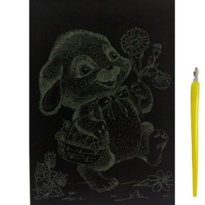 Гравюра "Gold Metallic: Зайчик із кошиком" (А5) Економ