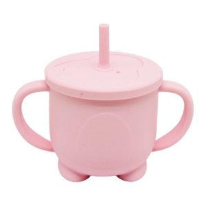 Силіконова чашка-поїлка, 200 мл, рожева