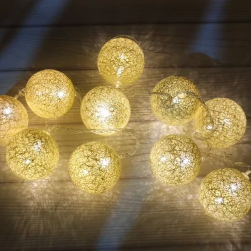 Електрогірлянда LED 10 ламп "Ялинкова куля" 1,5 м від мережі, 220В, 50Гц - Зображення 2