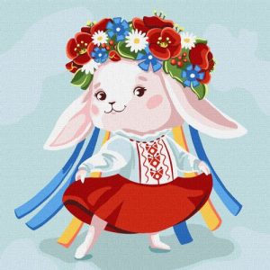 Картина за номерами "Зайка-україночка" ★★