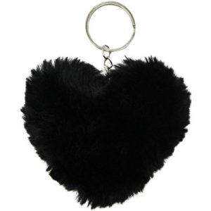 Брелок "Серце" хутряне, чорне