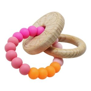 Прорізувач-брязкальце "Дерев'яні кільця", вид 2