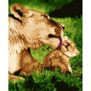 Картина за номерами "Левиця з левенятком" ★★★★