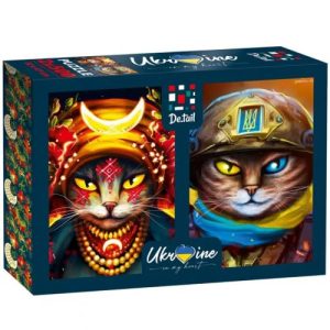 Пазл 2в1 "Український кіт-воїн + Українська мольфарка"