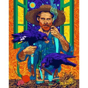 Картина за номерами "Ван Гог із птахами" ★★★