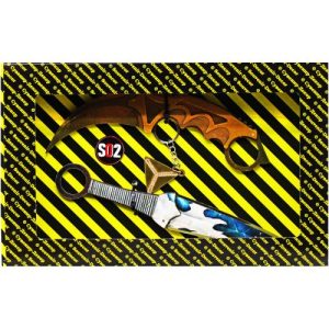 BOX Сувенірний SO-2 "Керамбіт GOLD & Кунаі Augustite"