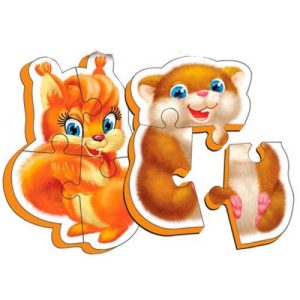 Мʼякі бебі пазли "Пухнастики" (2 пазли)