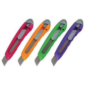 Ніж канцелярський з фіксатором, 18 мм (мікс)