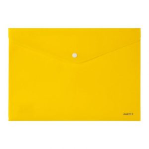 Папка на кнопці, А4, непрозора, жовта