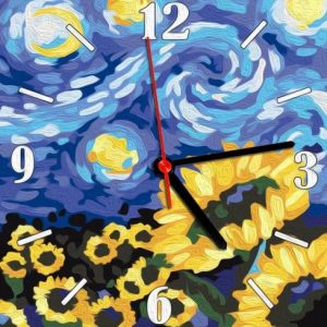 Годинник-картина за номерами "Зоряна ніч", 30х30 см