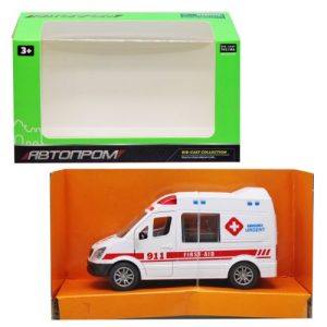 Машина інерційна "Швидка допомога" із серії Автопром (біла)