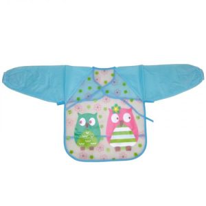 Слюнявчик із рукавами "Сови", блакитний