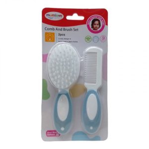 Набір "гребінець + щітка" для малюків (блакитний)
