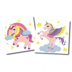 Картини за номерами (набір 2 шт) "Веселі єдиноріжки" 15х15 см