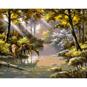 Картина по номерах "Лань біля водойми" 40x50 см