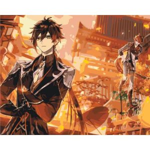 Картина по номерах "Аніме. Геншин Імпакт Джонлі і Тарталья" 40x50 см