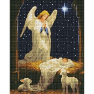 Набір з алмазною мозаїкою "Під захистом янгола" з АВ стразами 40х50см