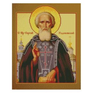 Алмазна мозаїка "Ікона Преподобний Сергій Радонежський" 40х50 см