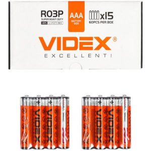 R03P Батарейки Videx AAA, сольові (4332), 4 шт