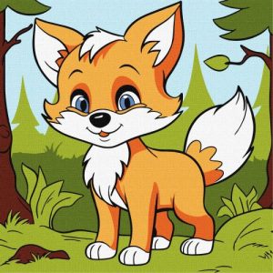 Картина за номерами "Пухнаста лисиця" 25х25 см