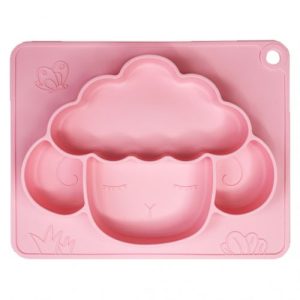 Силіконова тарілка-килимок "Баранчик", рожевий