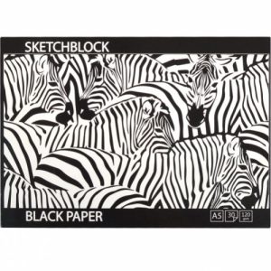 Альбом для акварелі A5"KRAFT" ЧОРНІ ЛИСТИ, 30л,120г / м2 (28462)
