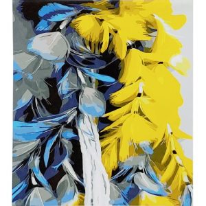 Картина по номерах "Жовто-блакитне пірʼя" 30x30 см