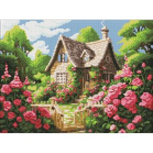 Алмазна мозаїка без підрамника "Затишний будиночок" 30х40 см