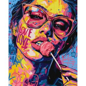 Картина по номерах "Дівчина з цукеркою" 40х50 см