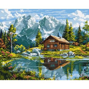 Картина по номерах "Затишний котедж" 40х50 см