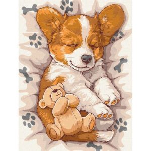 Картина по номерах "Сонний коргі" 30х40  см