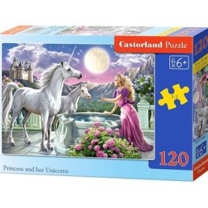 Пазли "Принцеса і єдинороги", 120 ел